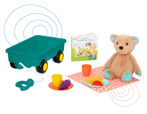 Teddy bear with picnic playset.