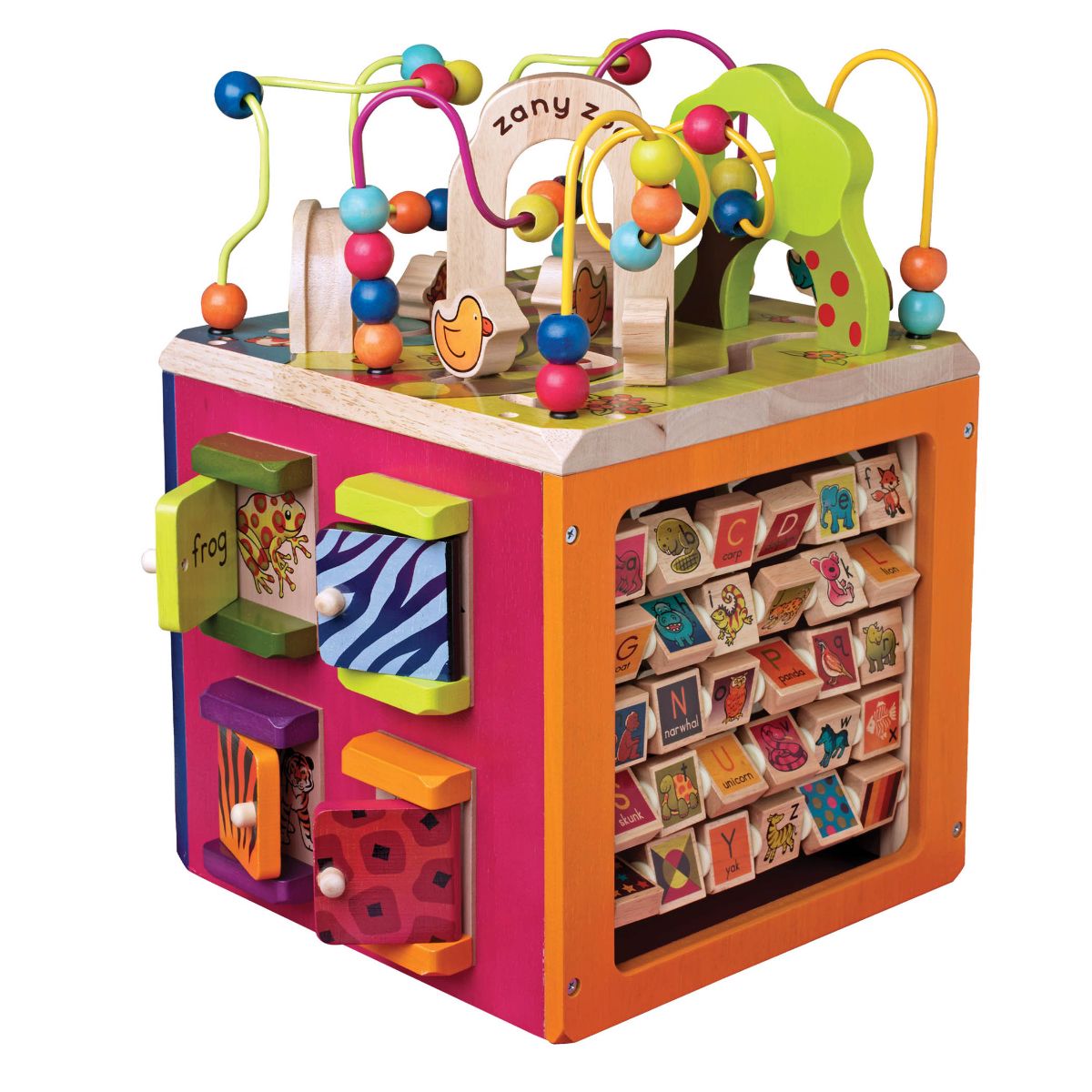 Zany Zoo | Wooden Activity Cube | B. toys