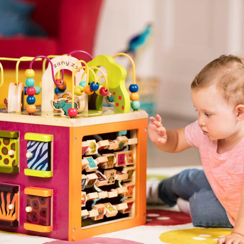 Zany Zoo | Wooden Activity Cube | B. Toys