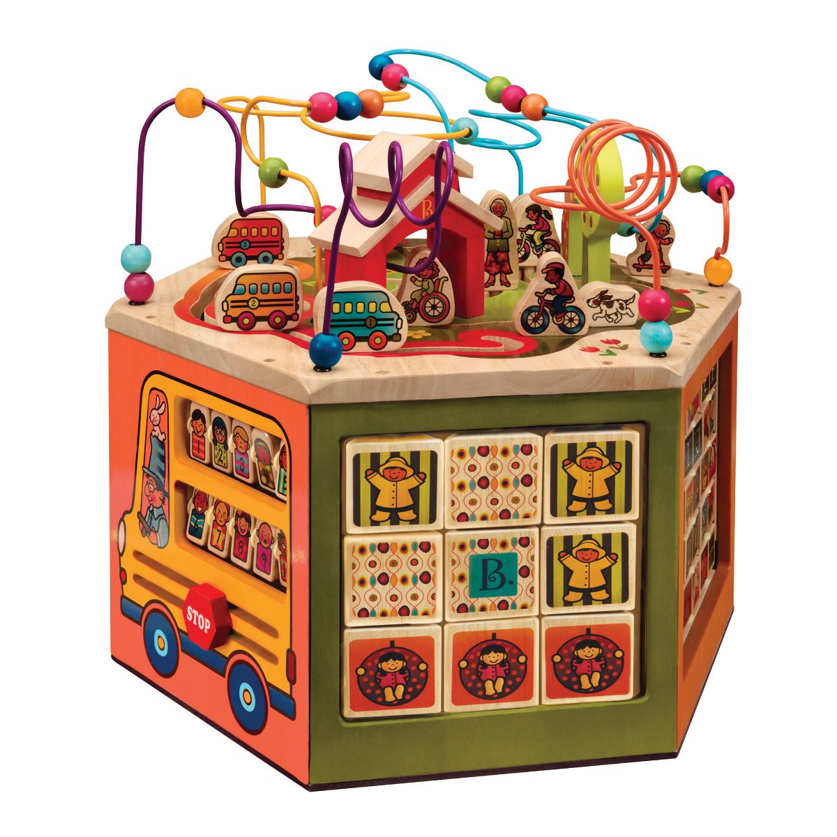 Youniversity-Wooden Activity Cube-B. Woodsy