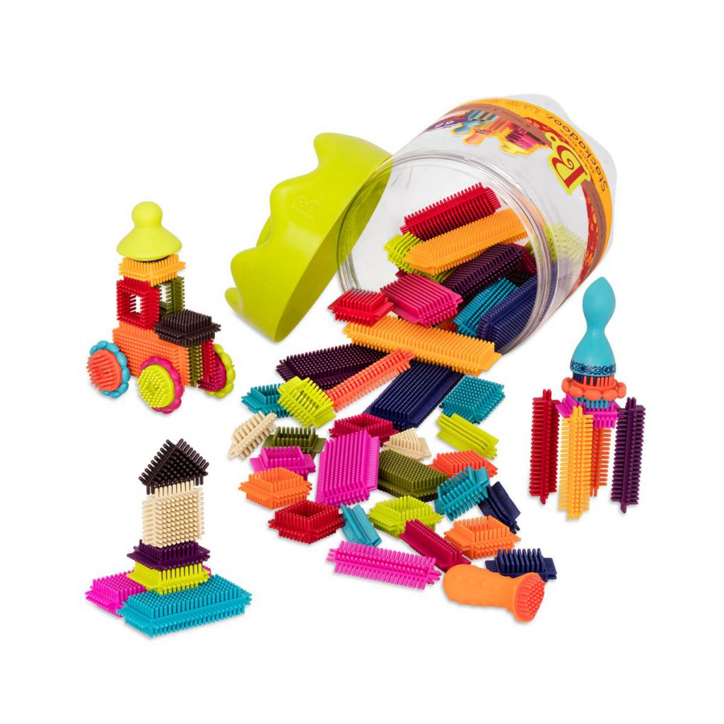 Bristle Block Stackadoos 68 Building Blocks B. toys
