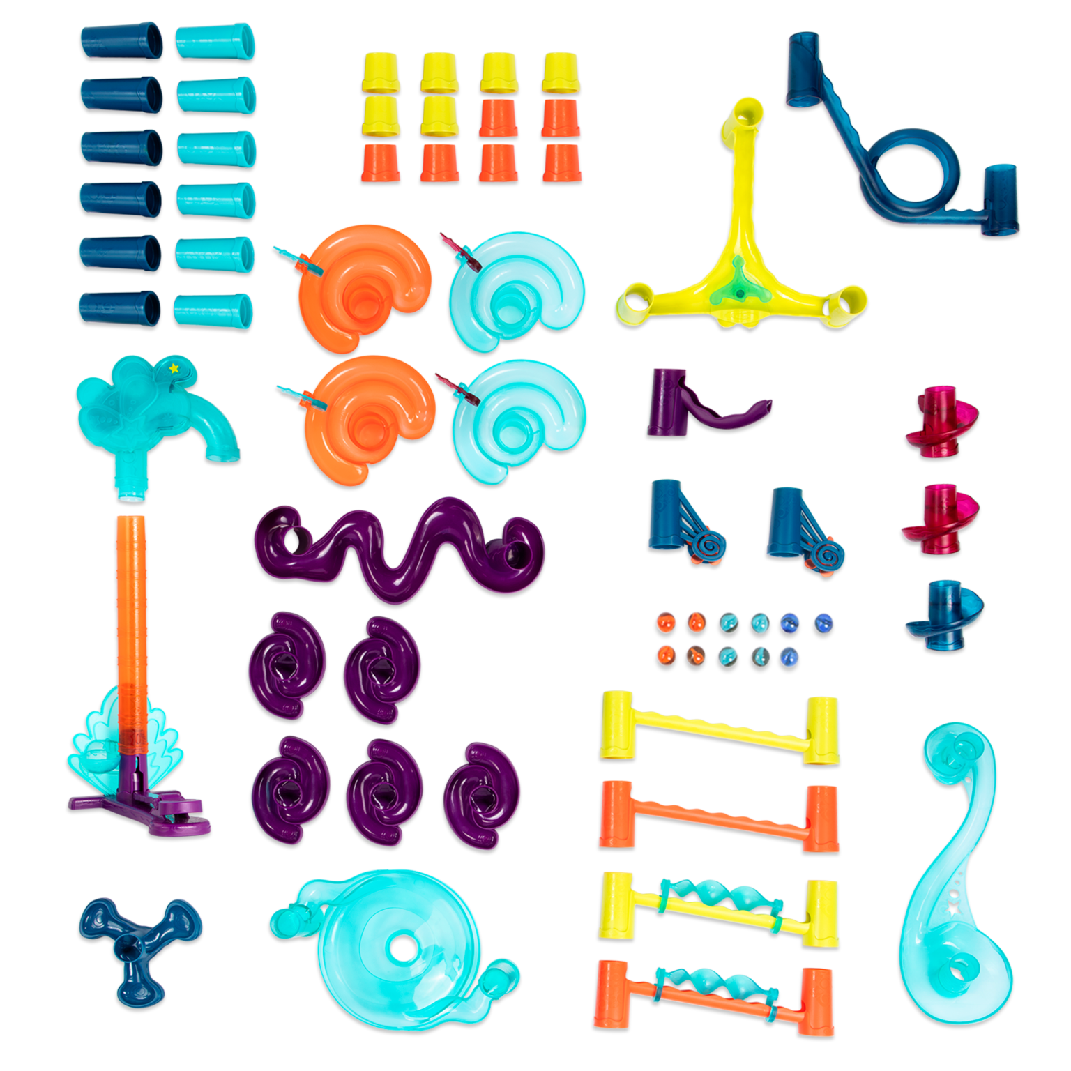 Marble-palooza Deluxe - 62 Pieces | Marble Run Set | B. Toys