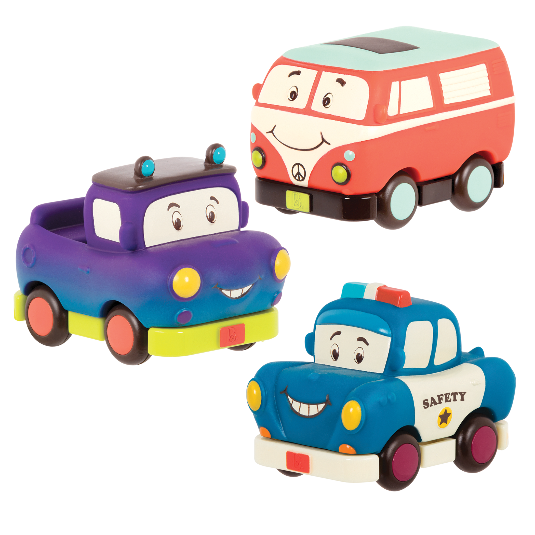 Mini Wheeee-ls! - Van, Truck, Police Car, Pull-Back Cars