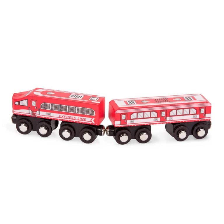 Wood & Wheels - Trains | Wooden Toy Trains | B. Toys