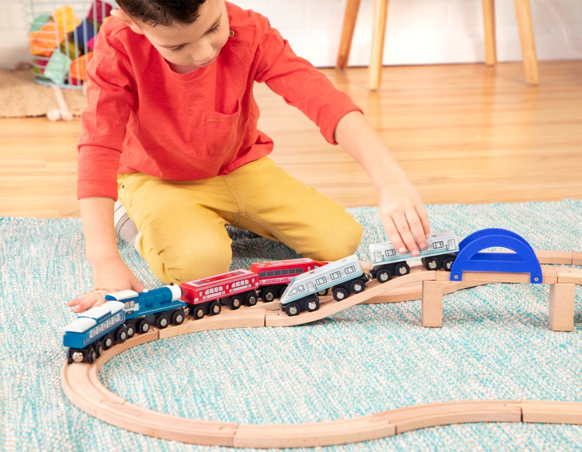 Wooden toy cheap train tracks