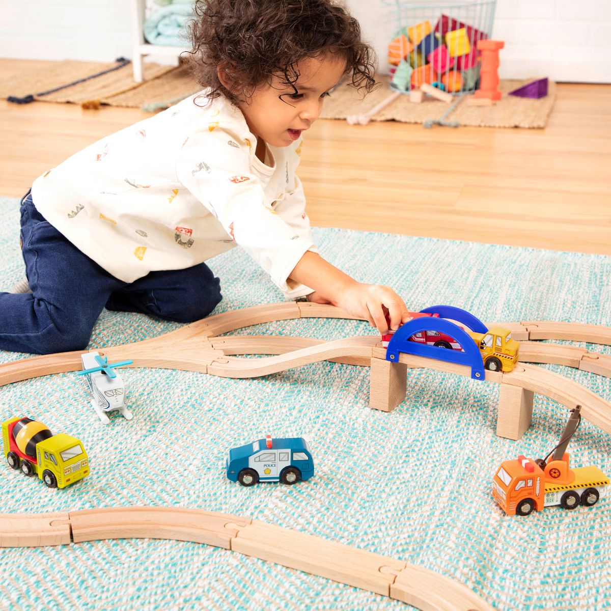 Construction Vehicles Set Toys, Big Blocks Train Tracks