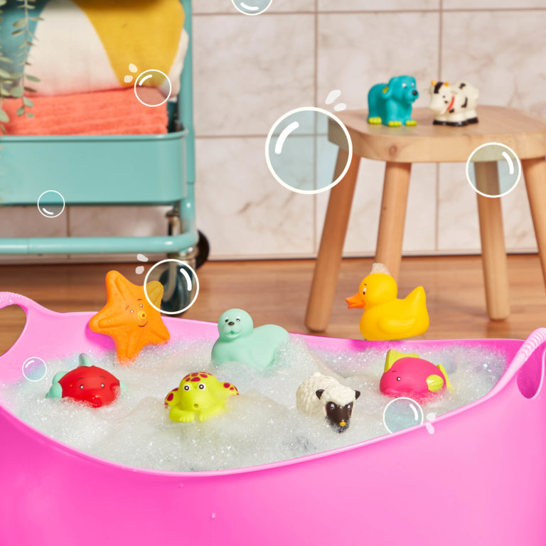 Squish & Splash | 9 Animal Bath Squirts | B. Toys