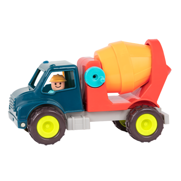 Toy cement truck with character.