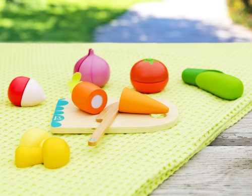 Wooden play food.