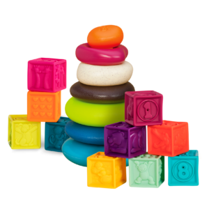Baby blocks and stacking rings.