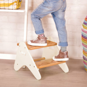 B. Spaces – Sgabello E Scaletta 3-in-1 Per Bambini | Ivory, In Plastica Robusta Con Bordi Antiscivolo, Pronto All'Uso, Per Bagno E Cucina, Dai 2 Anni