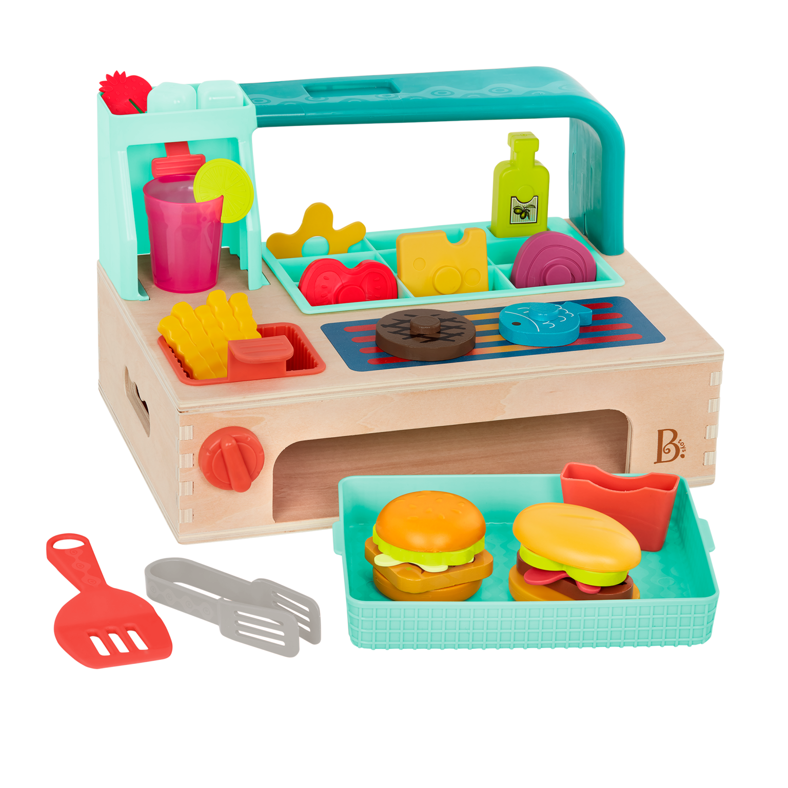 Mini Chef - Build-a-Burger Playset | Play Food Set | B. Toys