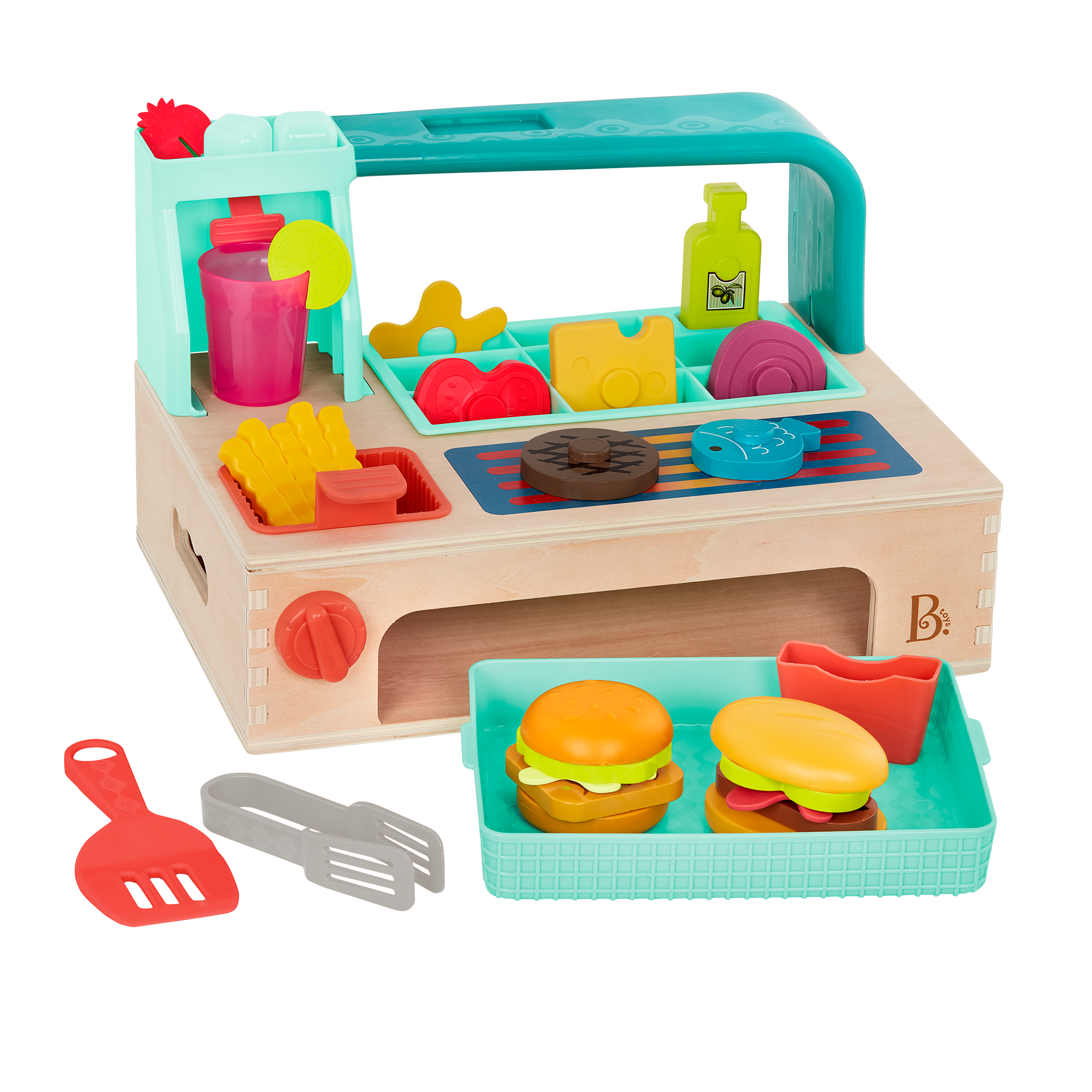 Mini Chef Build a Burger Playset Play Food Set B. toys