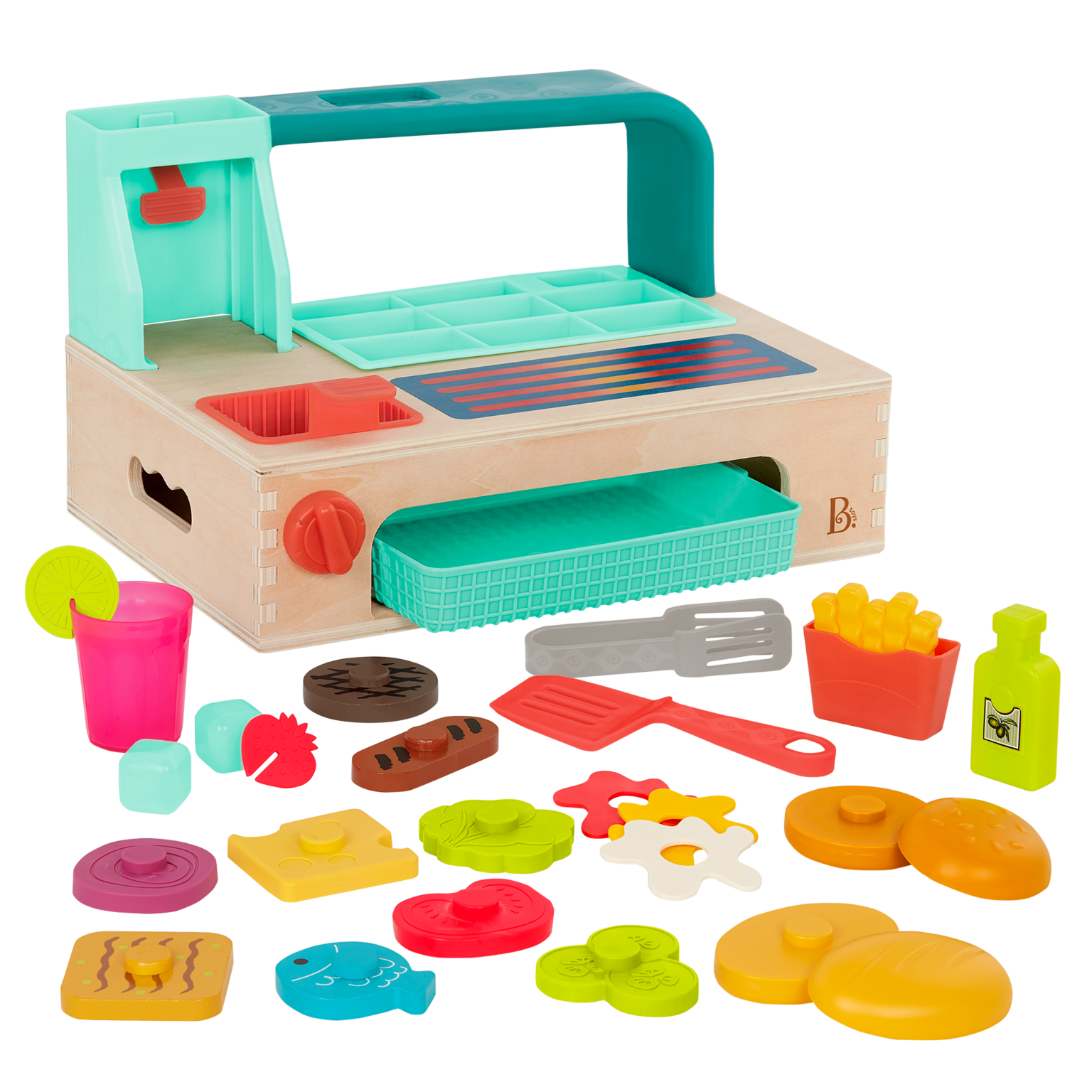 Mini Chef BuildaBurger Playset Play Food Set B. toys