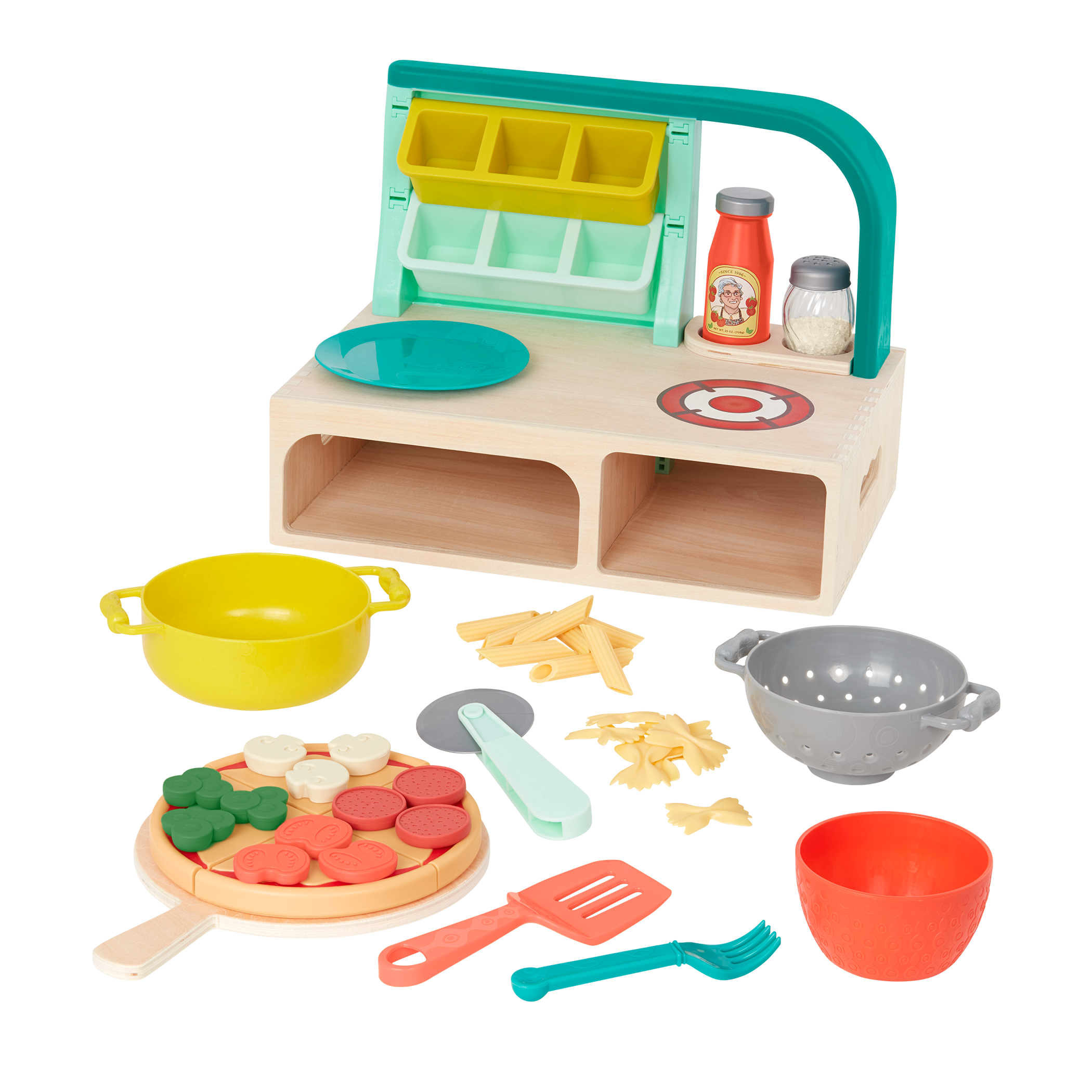 Mini Chef - Pizza-n-Pasta Playset | Play Food Set | B. toys