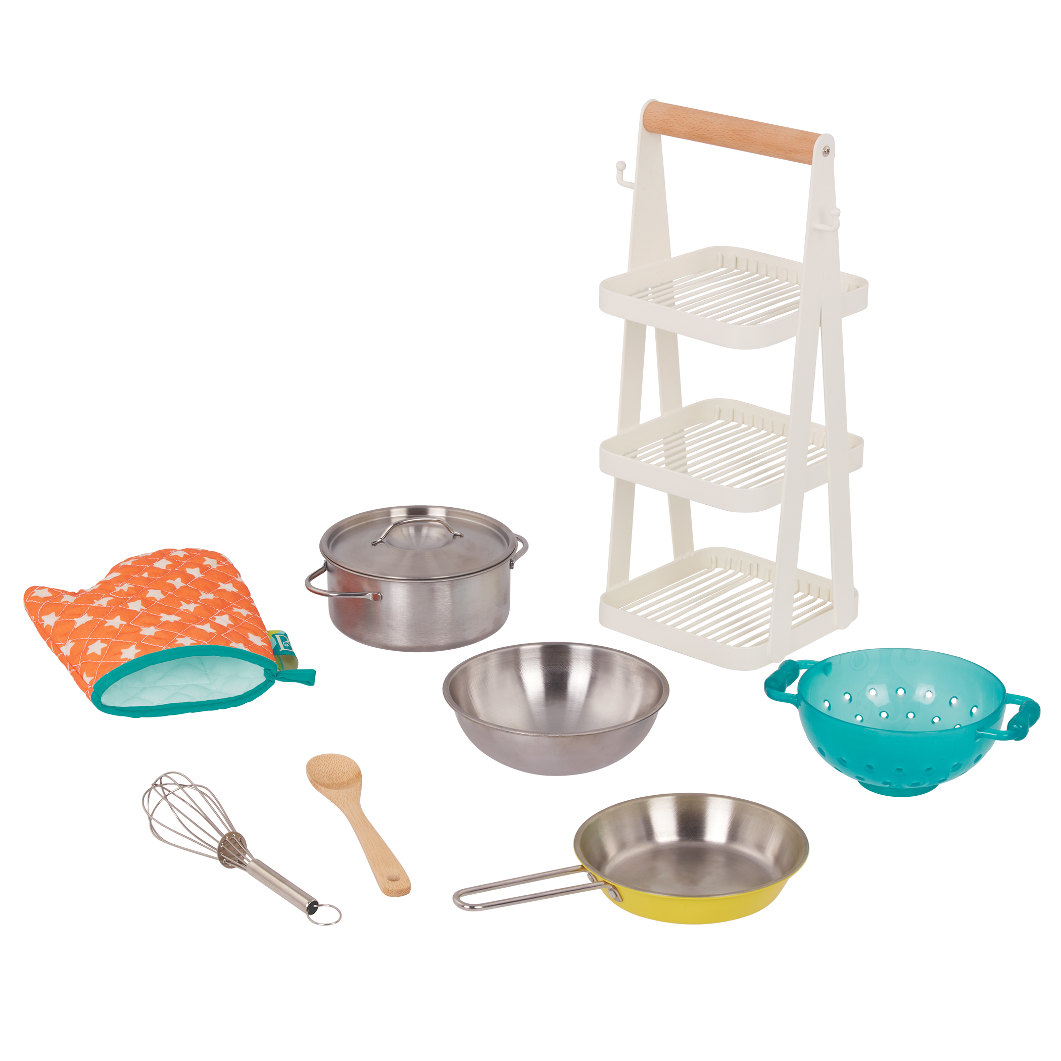 N /C 13 Pieces Mini Breakfast Stove Top Kitchen Appliances Playset,Cooking Pots Pans Food Dishes Pretend Play House Toys for Toddlers and Kids