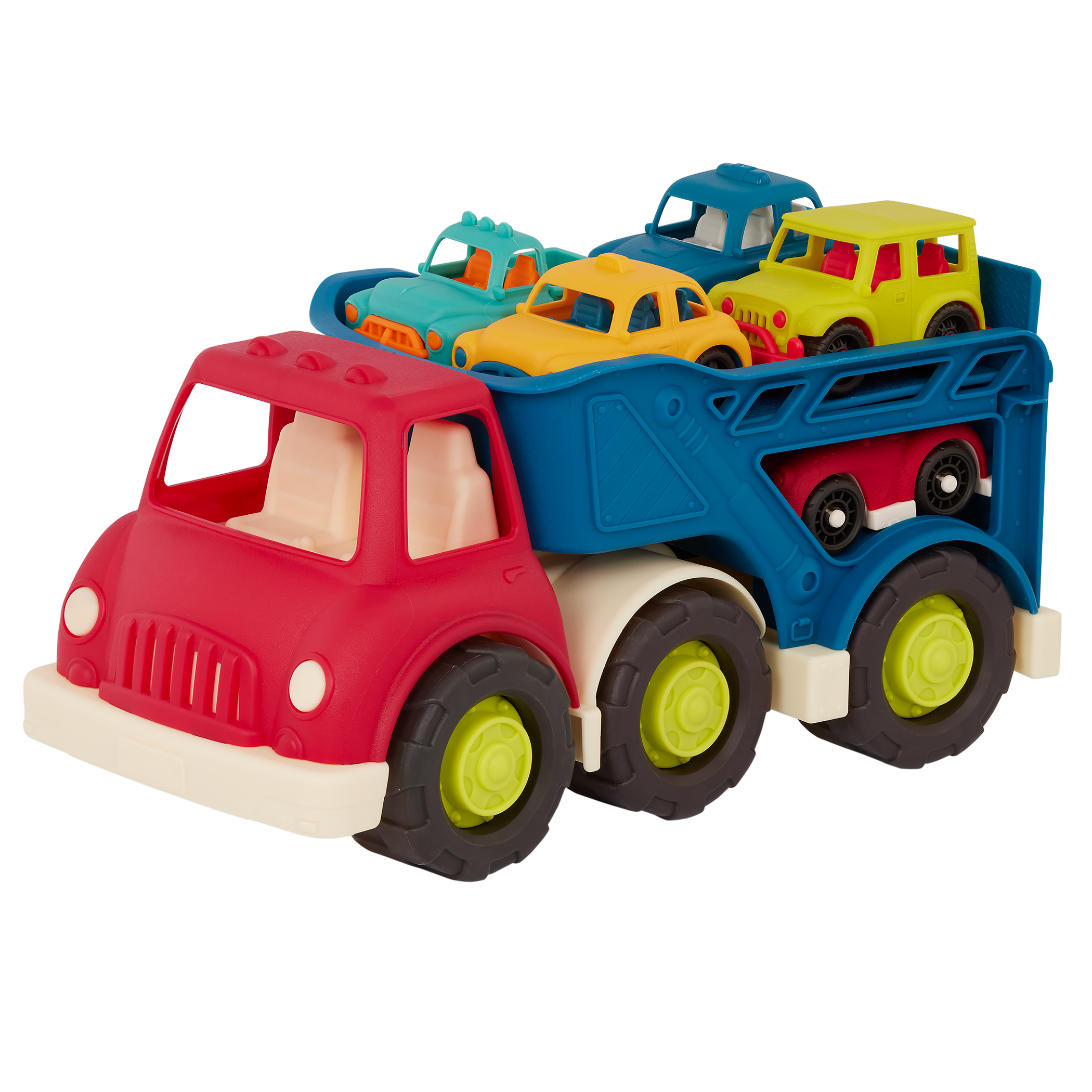 Happy Cruisers Car Carrier | Truck with 6 Cars | B. toys