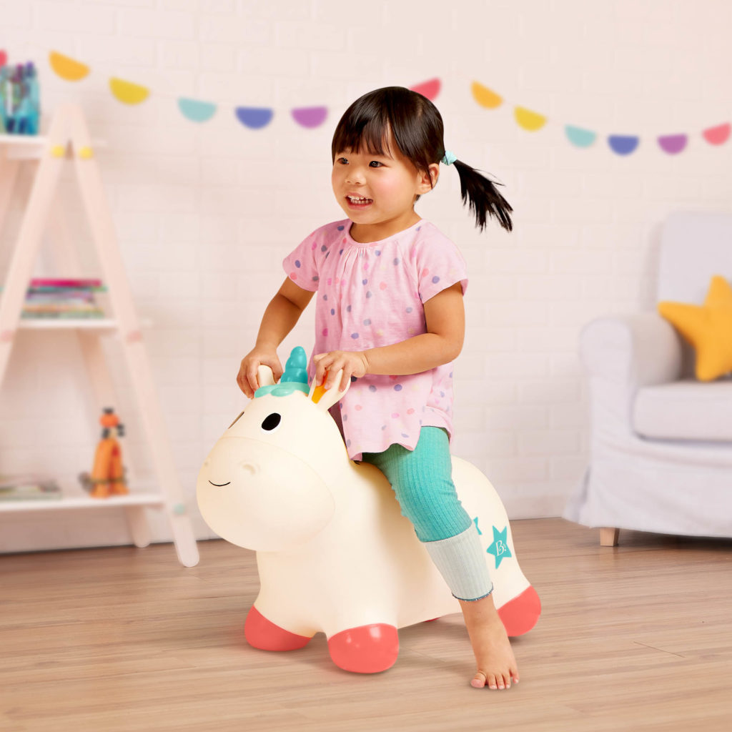 Bouncy Boing - Pixie | Ride-On Unicorn Bouncer | B. toys