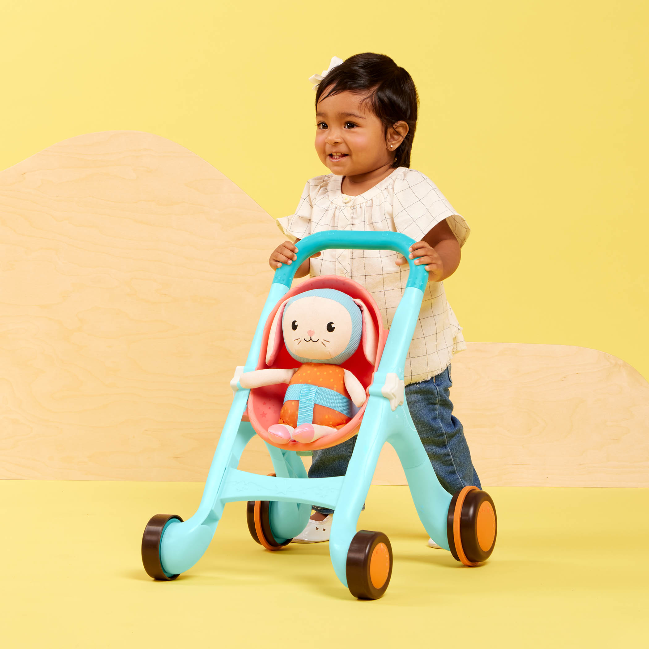 Happy Strolling, Toy Stroller & Plush Bunny