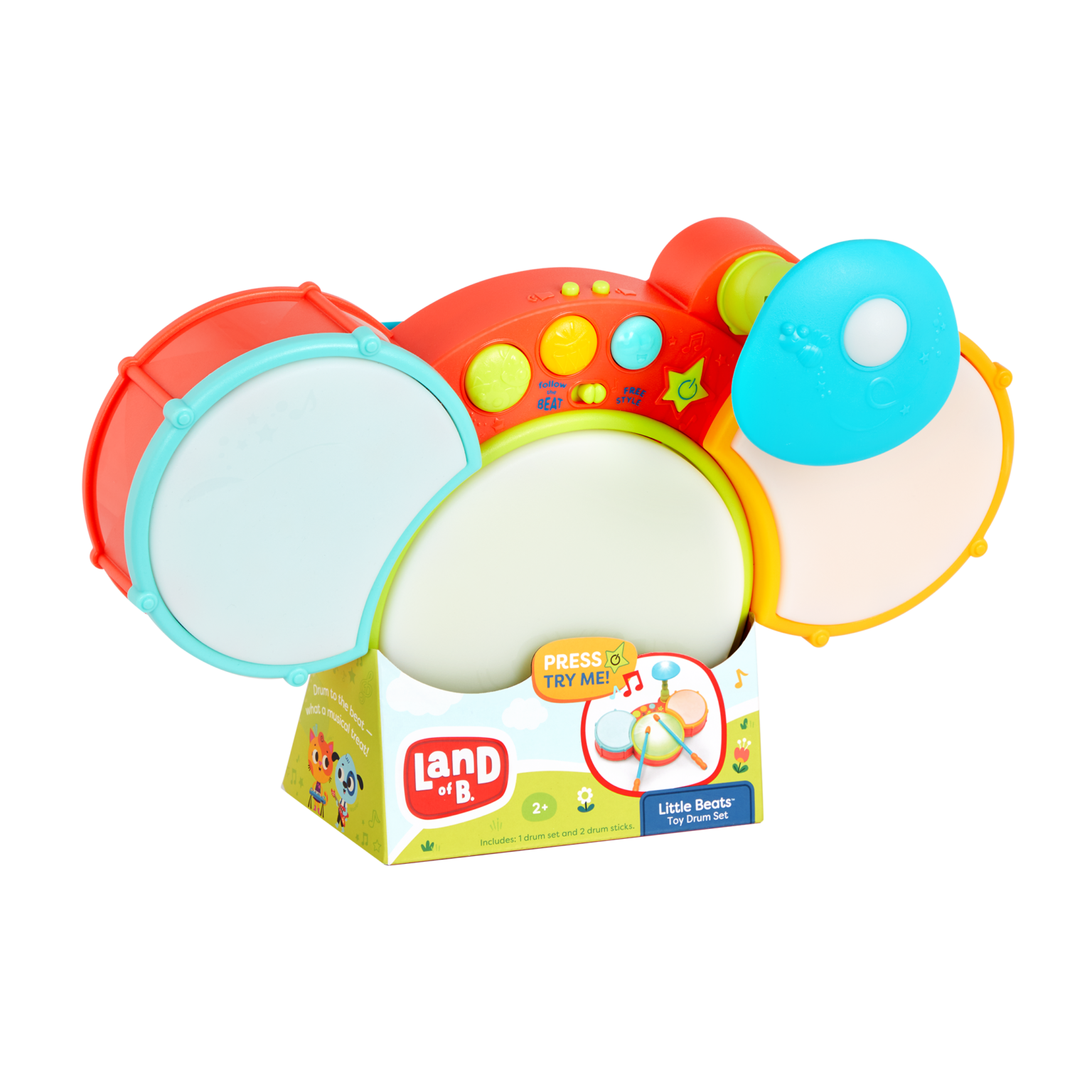 Little Beats | Light-Up Toy Drum Set | Land Of B.